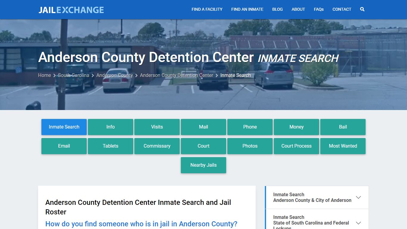 Anderson County Detention Center Inmate Search - Jail Exchange